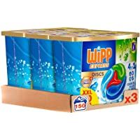 Wipp Express DISCS Higiene &amp- Antiolores Detergente en Cápsulas 4 en 1. 50 Discos- Pack de 3- Total: 150 Discos